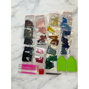 Diamond Art Rhinestones and Accessories 25 packs of rhinestones + extra